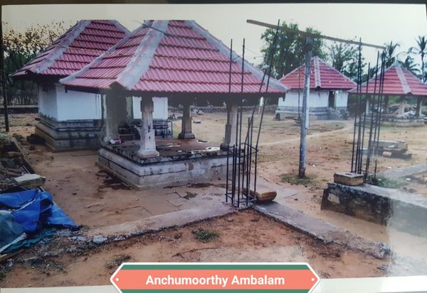 The Anchumoorthy Ambalam under reconstruction